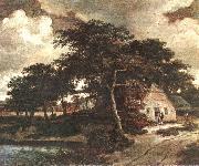 HOBBEMA, Meyndert Landscape with a Hut f Spain oil painting artist